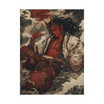 Shuten Doji Sake Demon - Japanese Mythology Art Print (Matte Poster)