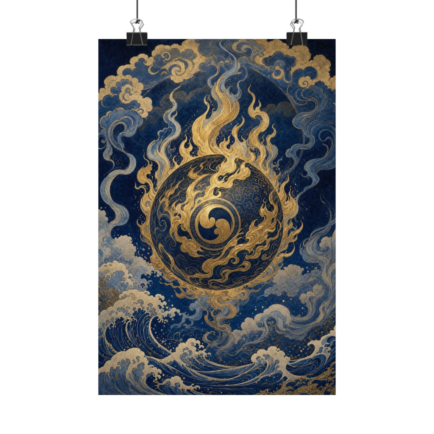 Tamfireball Floating - Japanese Mythology Art Print (Matte Poster)