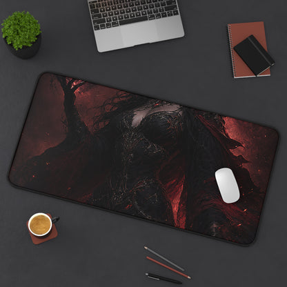 Dark Sorceress With Shadow Magic - Dark Fantasy Gaming Desk Mat