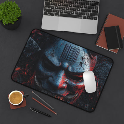 Oni Mask With Barcode - Sudoni Brand Gaming Desk Mat