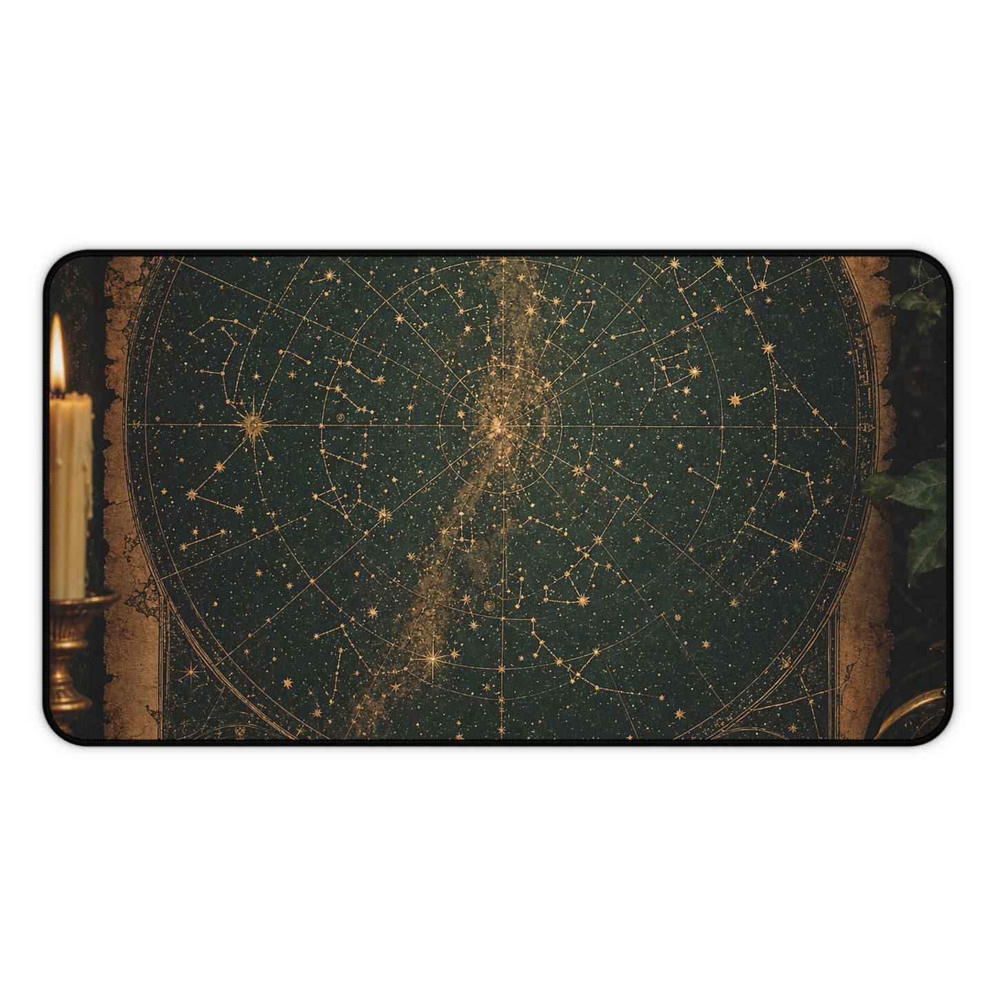Constellation Map On Aged Parchment - Dark Academia Gaming Desk Mat