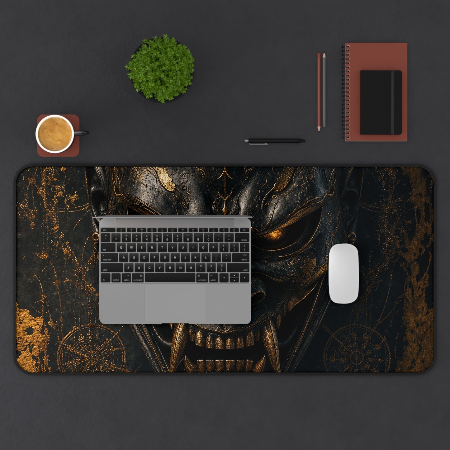 Oni Mask With Spider Web - Sudoni Brand Gaming Desk Mat
