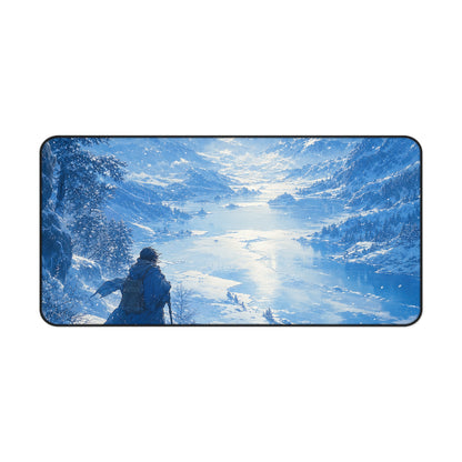 Winter Landscape With Lone Traveler - Anime Manga Gaming Desk Mat