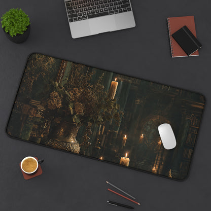 Ancient Library With Floating Candles - Dark Academia Gaming Desk Mat