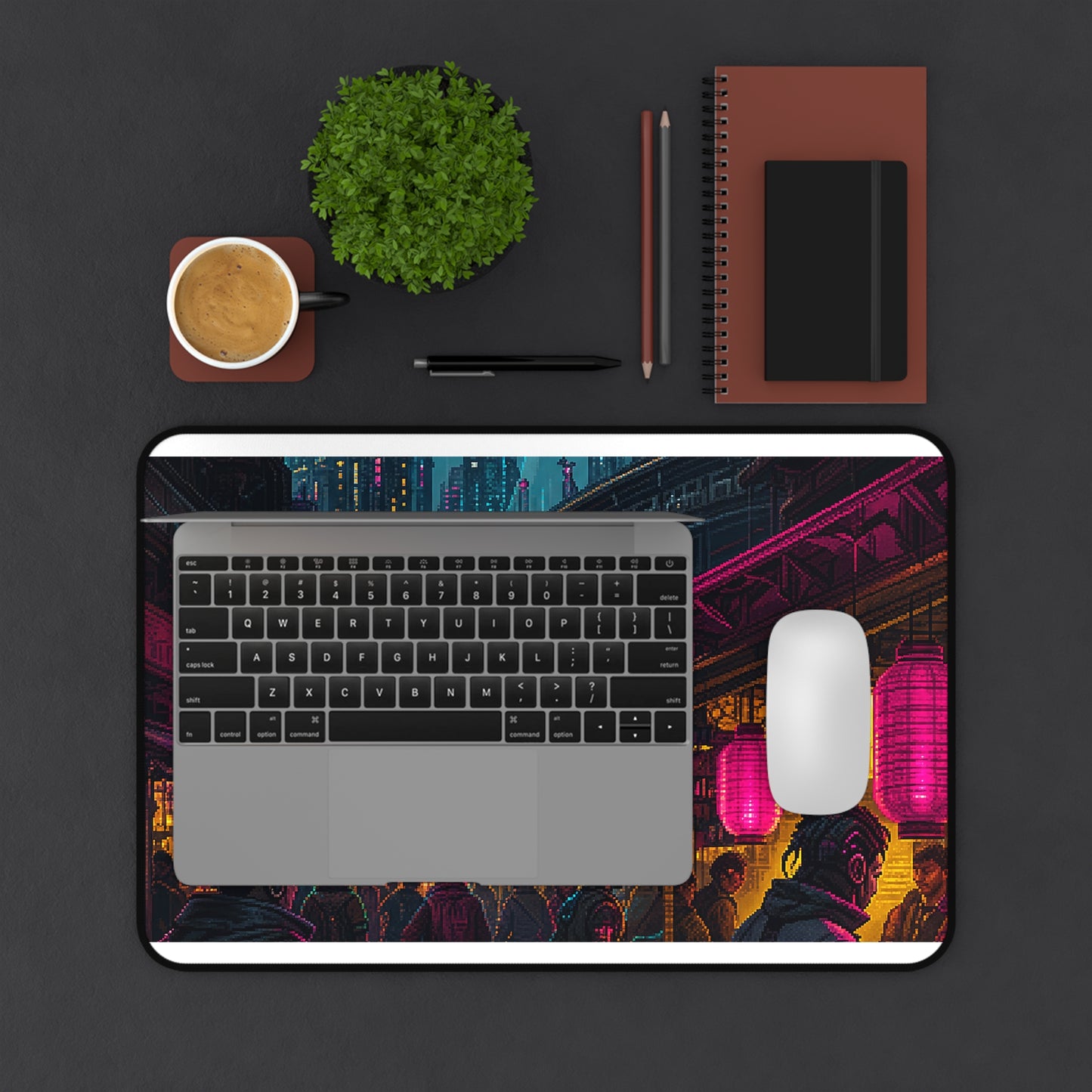 Cyberpunk Street Market - Gaming Culture Gaming Desk Mat