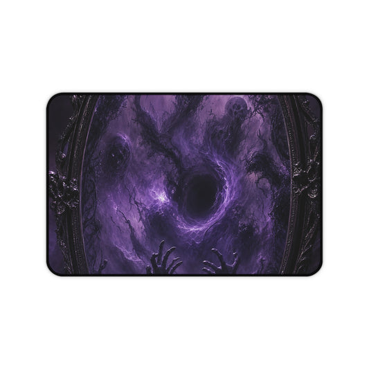 Cursed Mirror Reflecting Horrors - Dark Fantasy Gaming Desk Mat