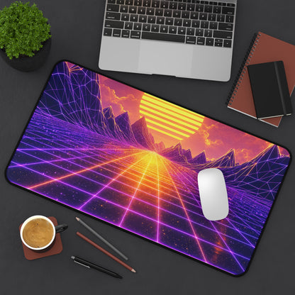 Synthwave Grid Landscape - Gaming Culture Gaming Desk Mat