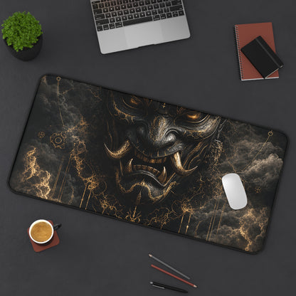 Oni Mask With Storm Clouds - Sudoni Brand Gaming Desk Mat