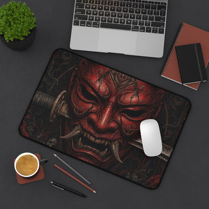 Oni Mask With Katanthrough It - Sudoni Brand Gaming Desk Mat