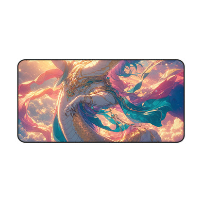 Celestial Dragon Dancing In Clouds - Anime Manga Gaming Desk Mat