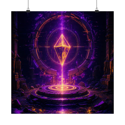 Save Point Glowing In Darkness - Gaming Culture Art Print (Matte Poster)