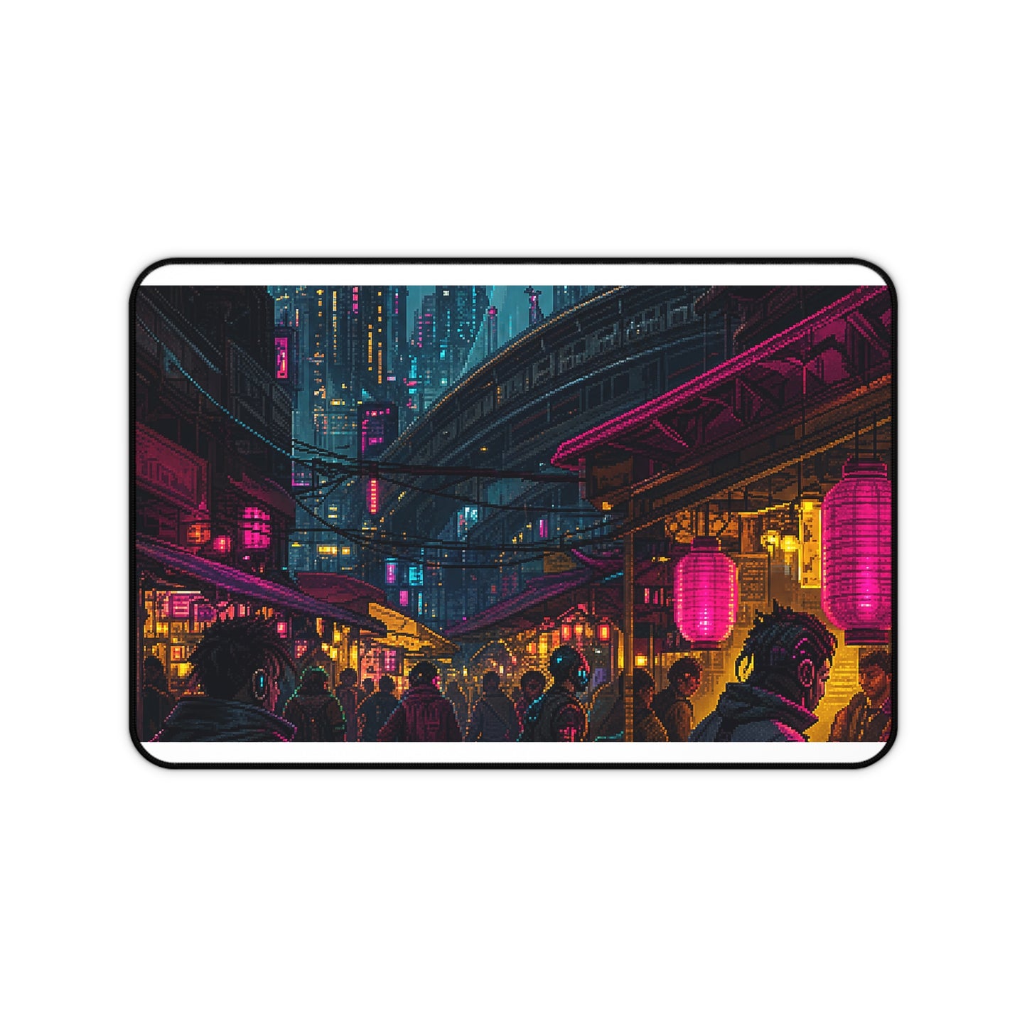 Cyberpunk Street Market - Gaming Culture Gaming Desk Mat