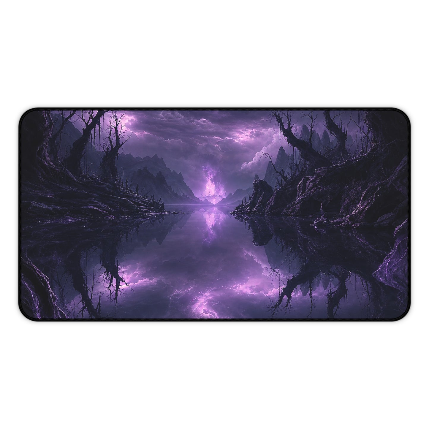 Cursed Mirror Lake - Dark Fantasy Gaming Desk Mat