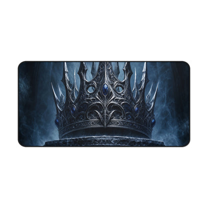 Cursed Crown On Pedestal - Dark Fantasy Gaming Desk Mat