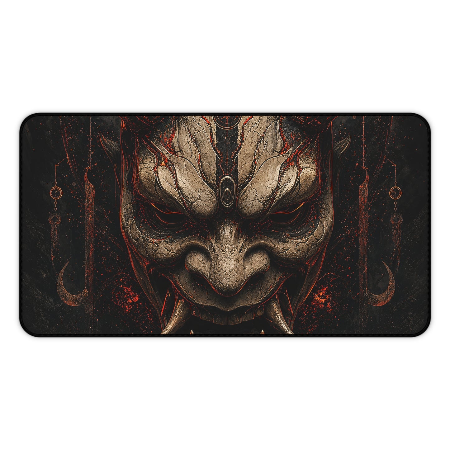 Oni Mask In Digital Void - Sudoni Brand Gaming Desk Mat