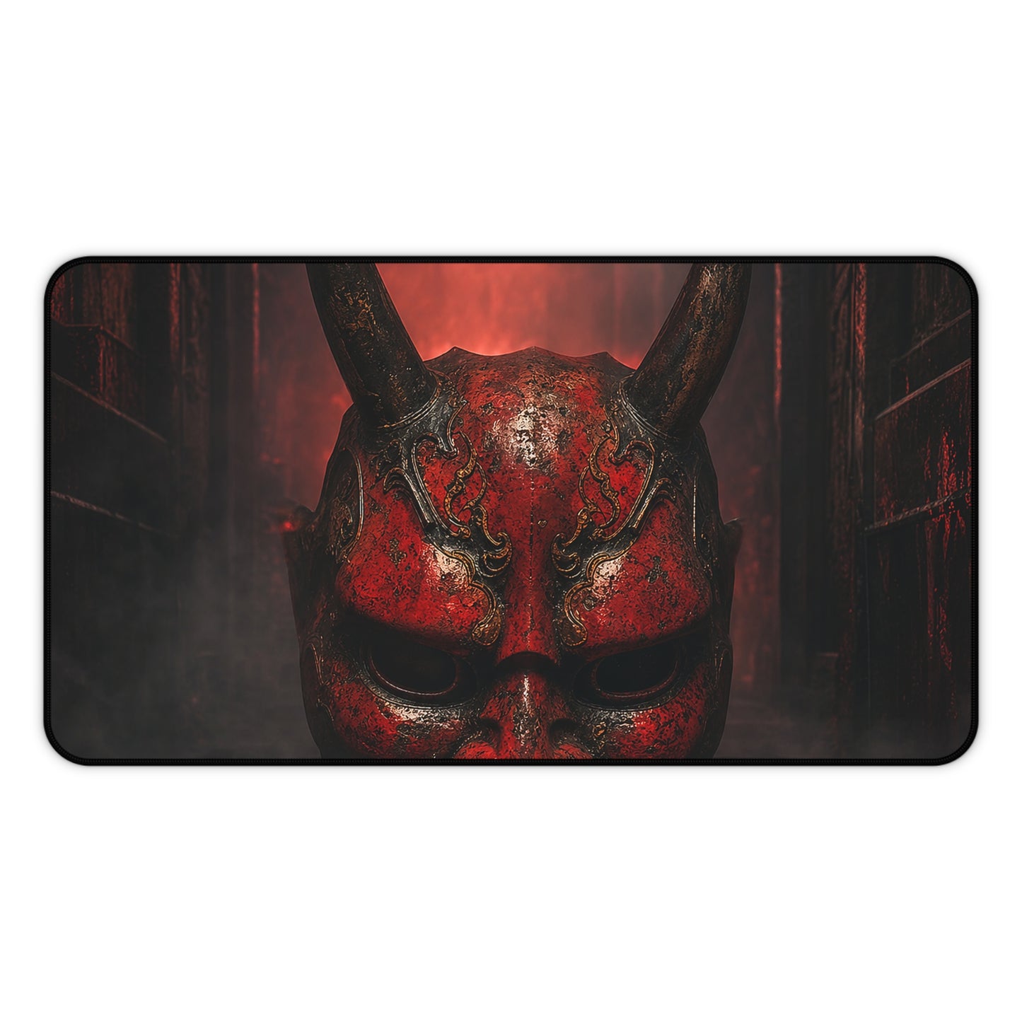 Oni Mask In Dark Corridor - Sudoni Brand Gaming Desk Mat