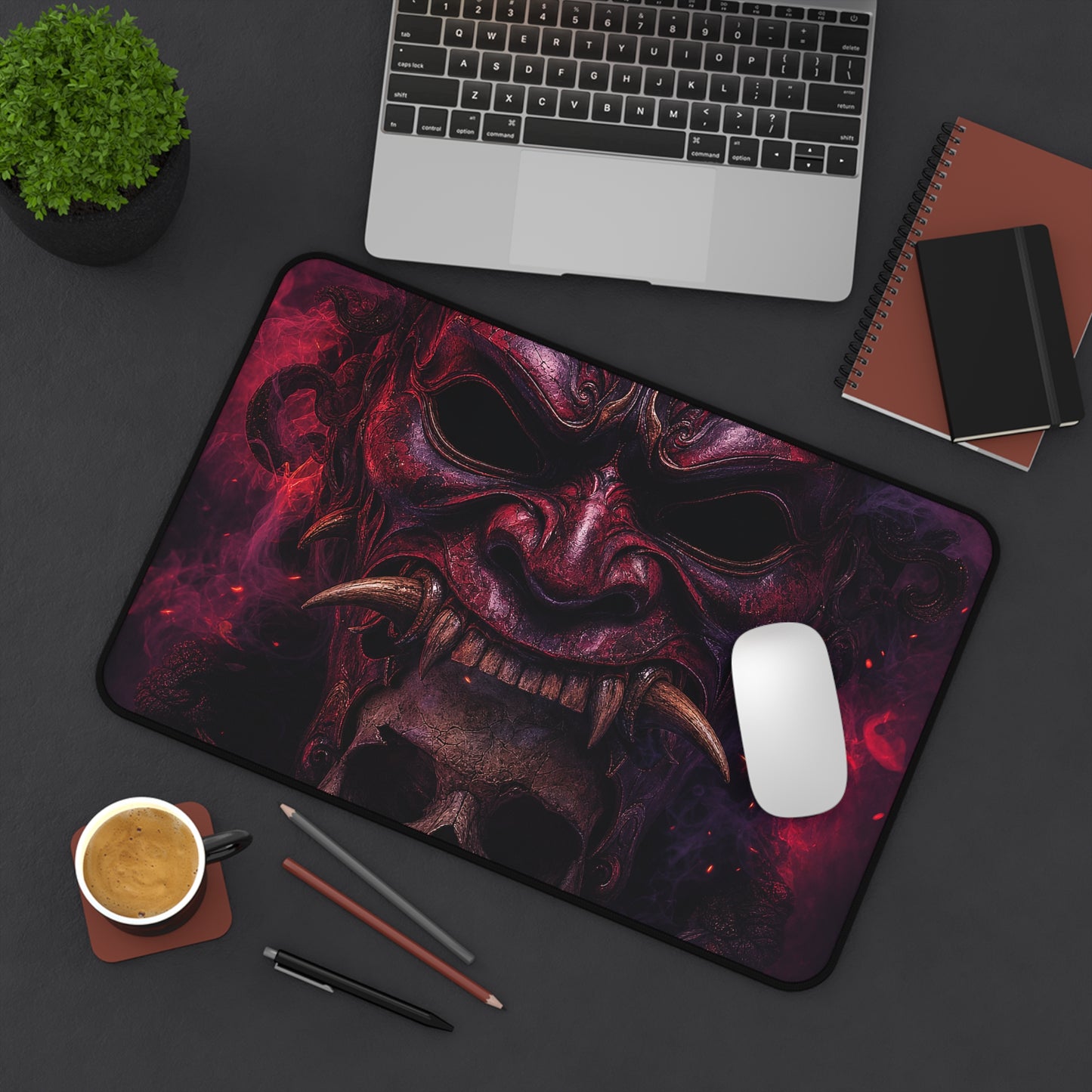 Oni Mask With Skull Beneath - Sudoni Brand Gaming Desk Mat