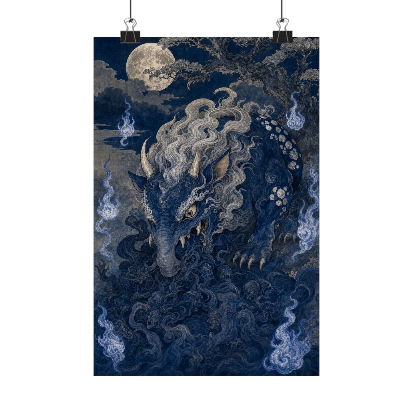 Baku Eating Nightmares - Japanese Mythology Art Print (Matte Poster)
