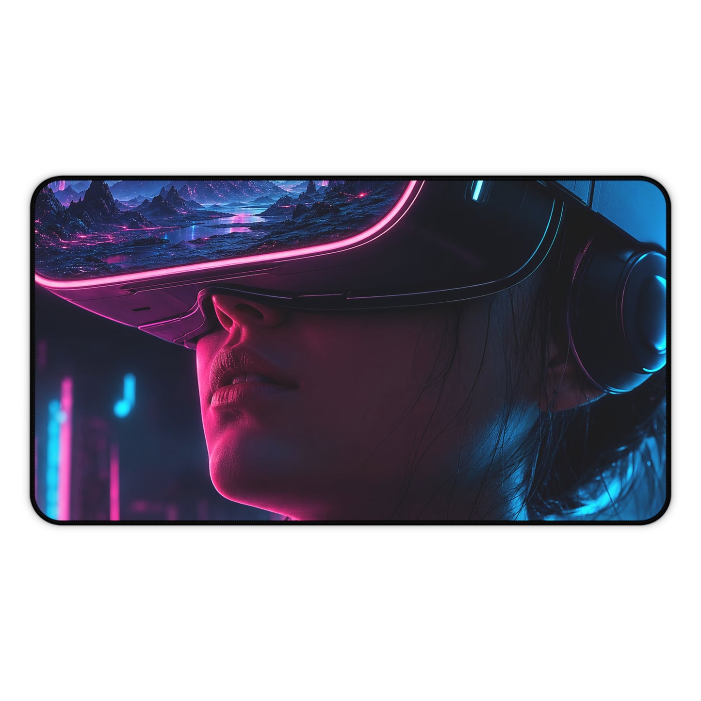 Vr Headset Showing Another World - Gaming Culture Gaming Desk Mat