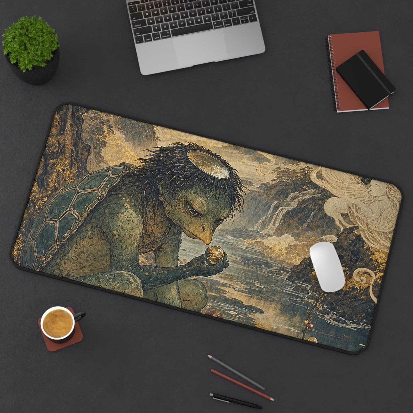 Kappby River - Japanese Mythology Gaming Desk Mat
