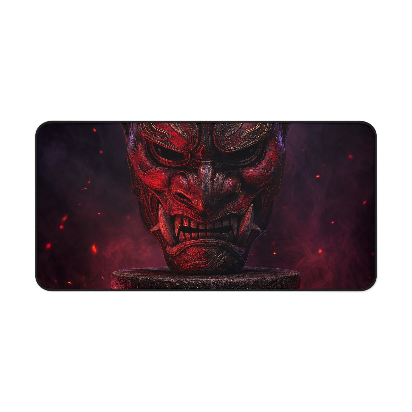 Oni Mask On Pedestal - Sudoni Brand Gaming Desk Mat