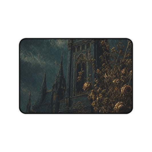 Clock Tower At Midnight - Dark Academia Gaming Desk Mat
