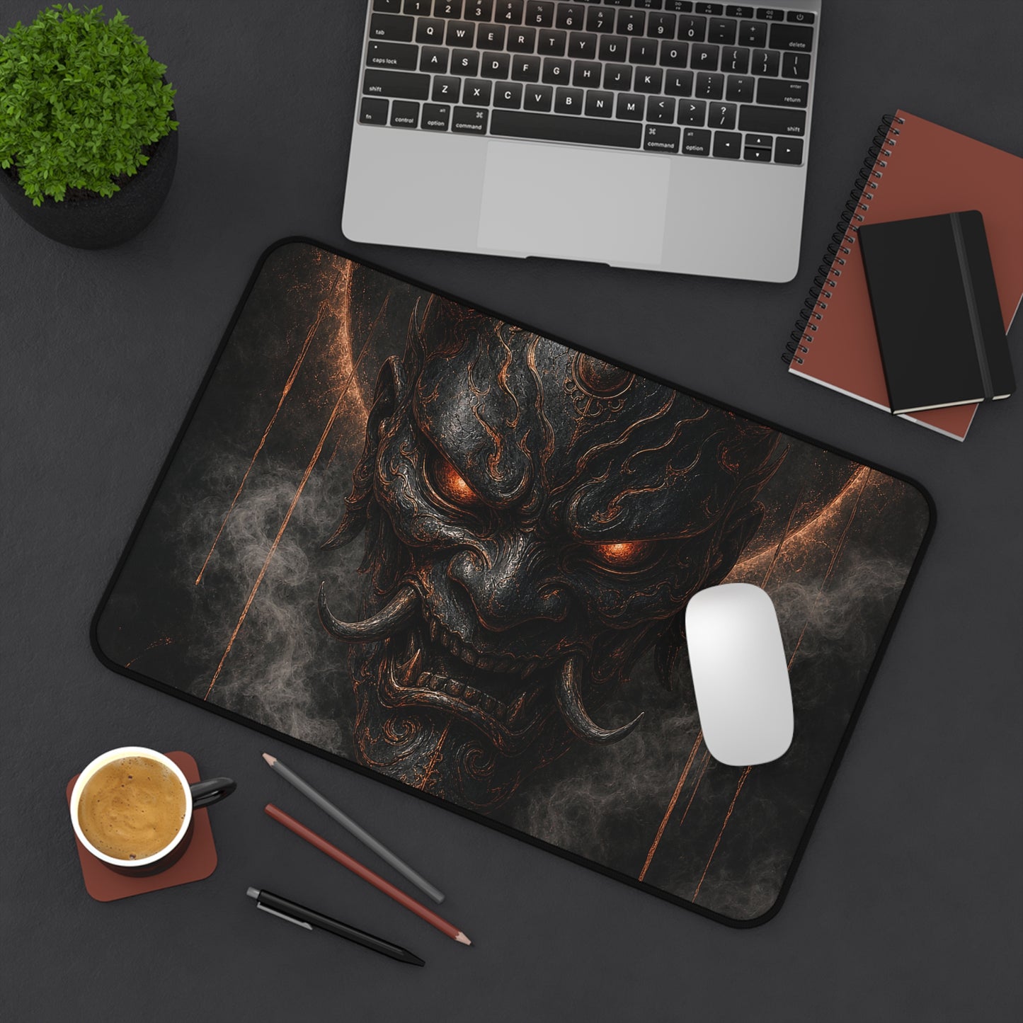 Oni Mask With Dark Halo - Sudoni Brand Gaming Desk Mat