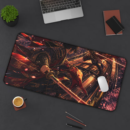Battle On Train At Sunset - Anime Manga Gaming Desk Mat