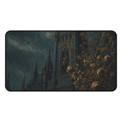 Clock Tower At Midnight - Dark Academia Gaming Desk Mat