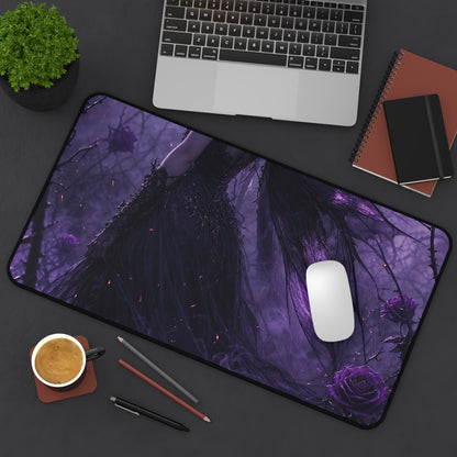 Dark Fairy In Thorn Garden - Dark Fantasy Gaming Desk Mat