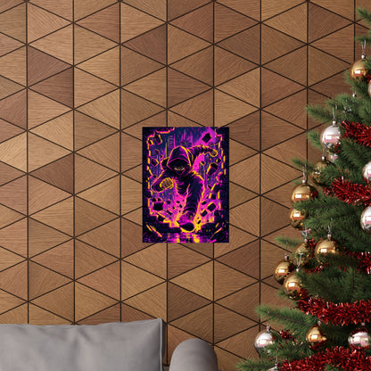 Speedrunner Breaking Through Wall - Gaming Culture Art Print (Matte Poster)