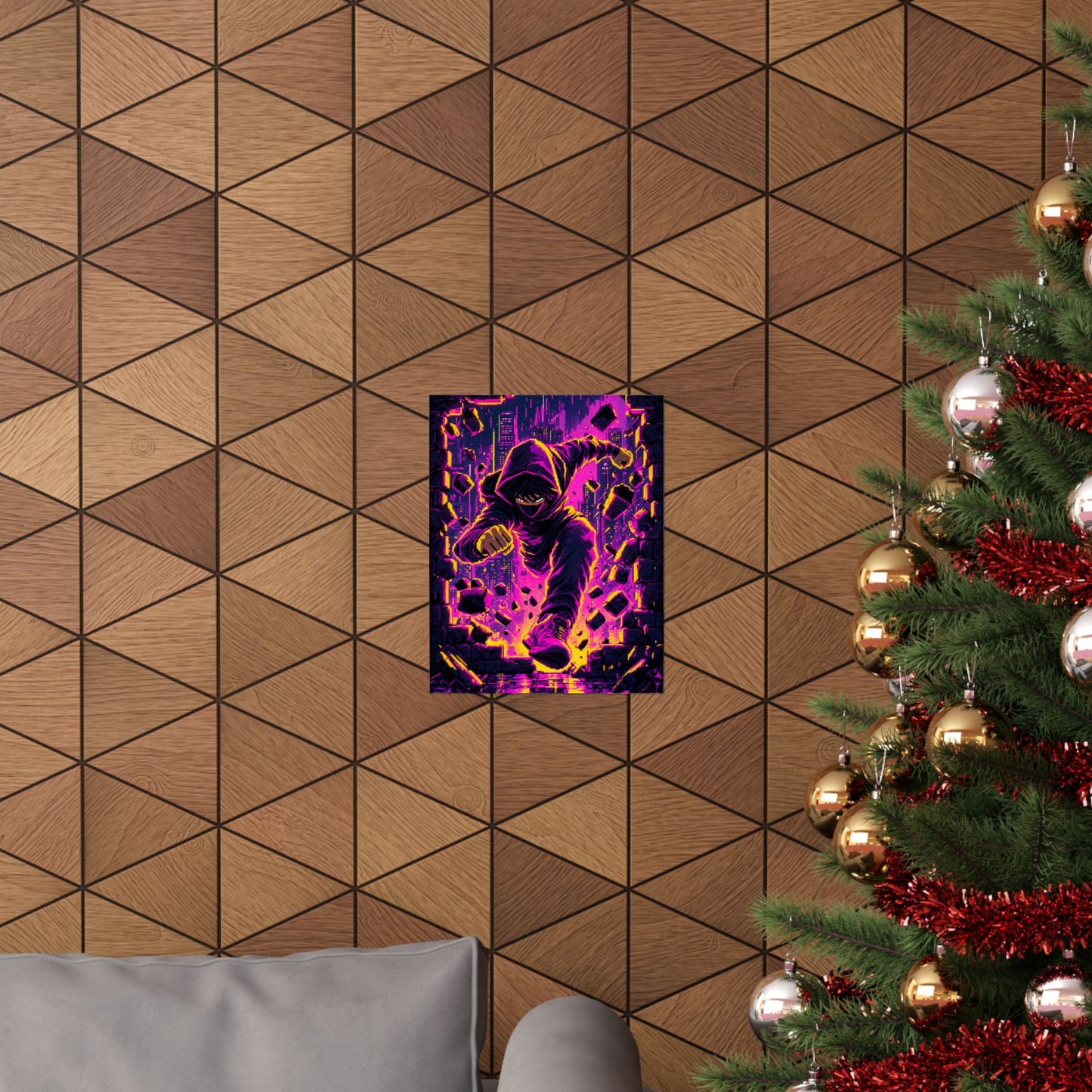Speedrunner Breaking Through Wall - Gaming Culture Art Print (Matte Poster)