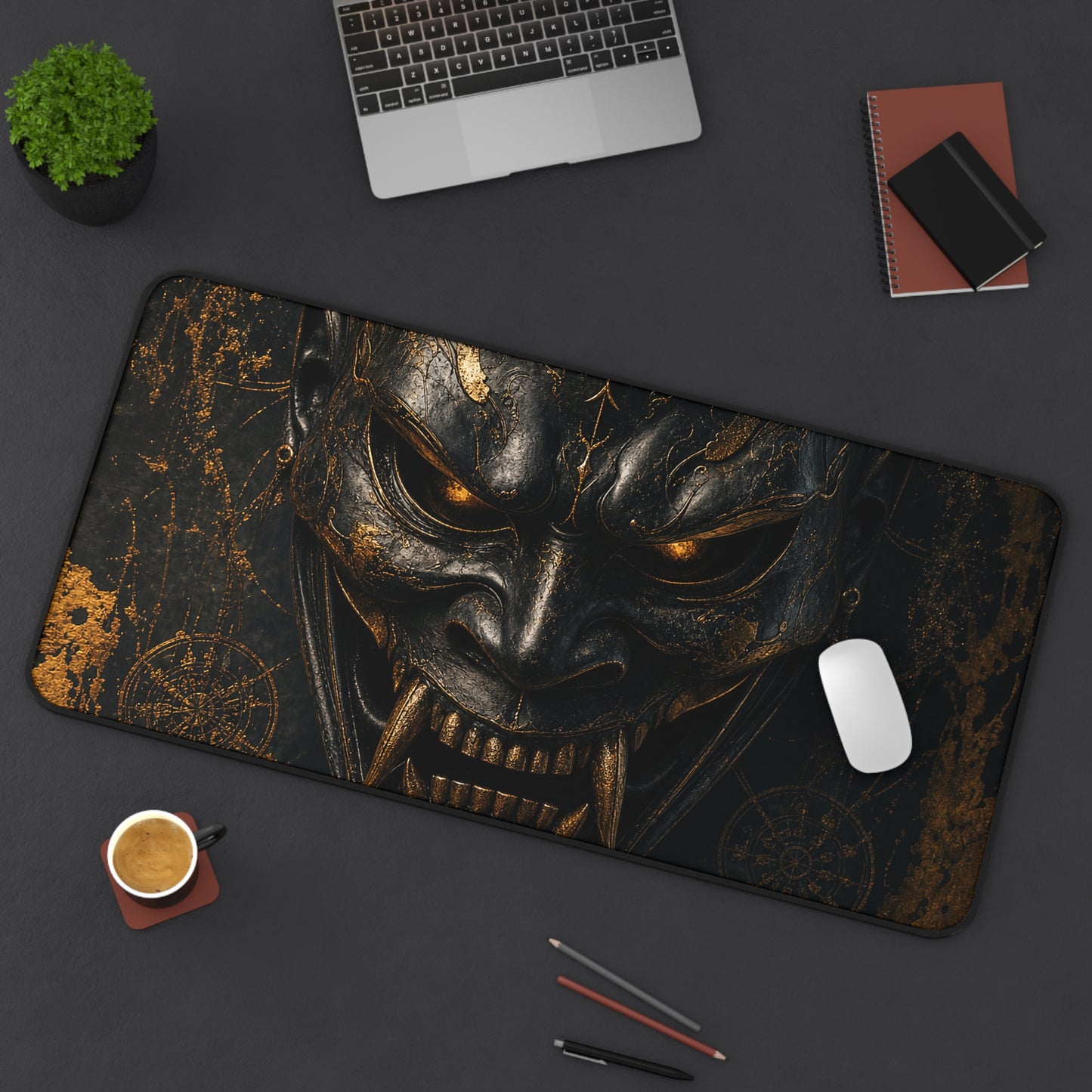 Oni Mask With Spider Web - Sudoni Brand Gaming Desk Mat