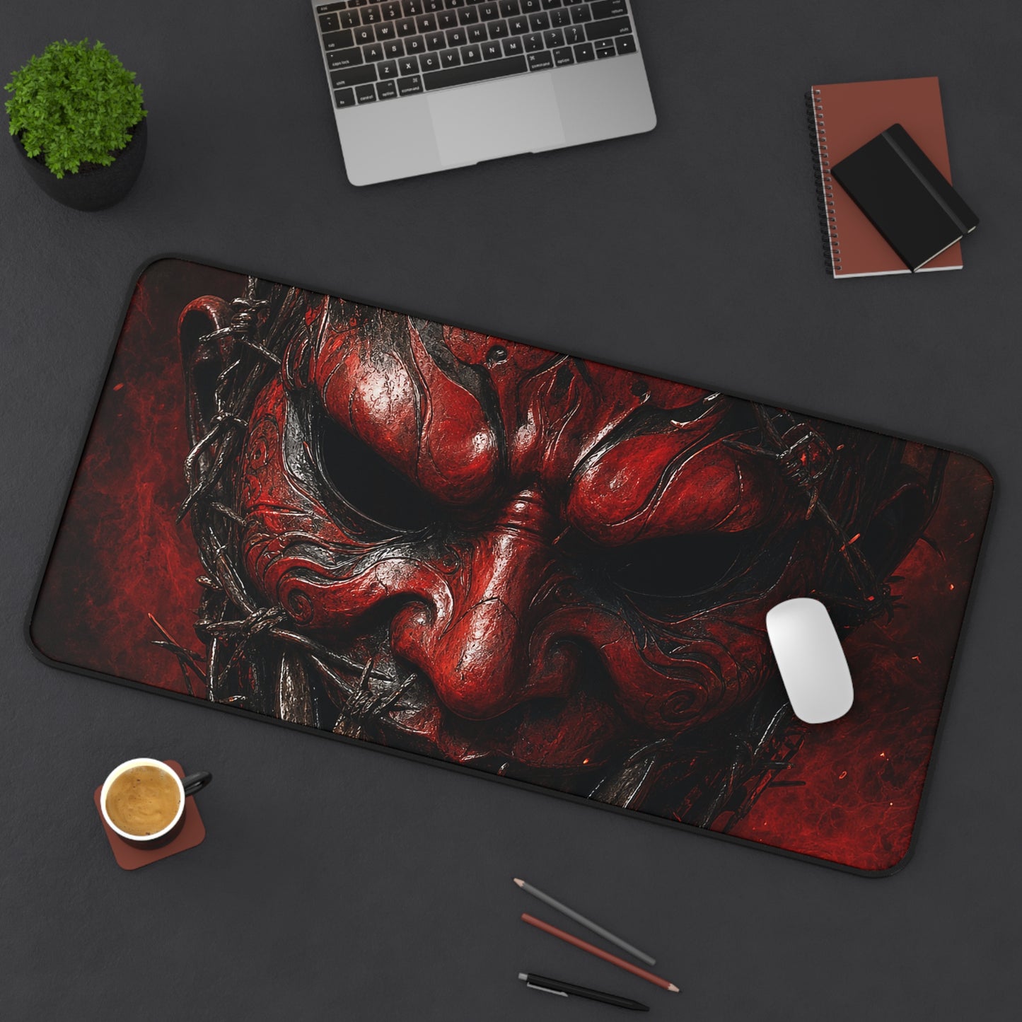 Oni Mask With Barbed Wire - Sudoni Brand Gaming Desk Mat