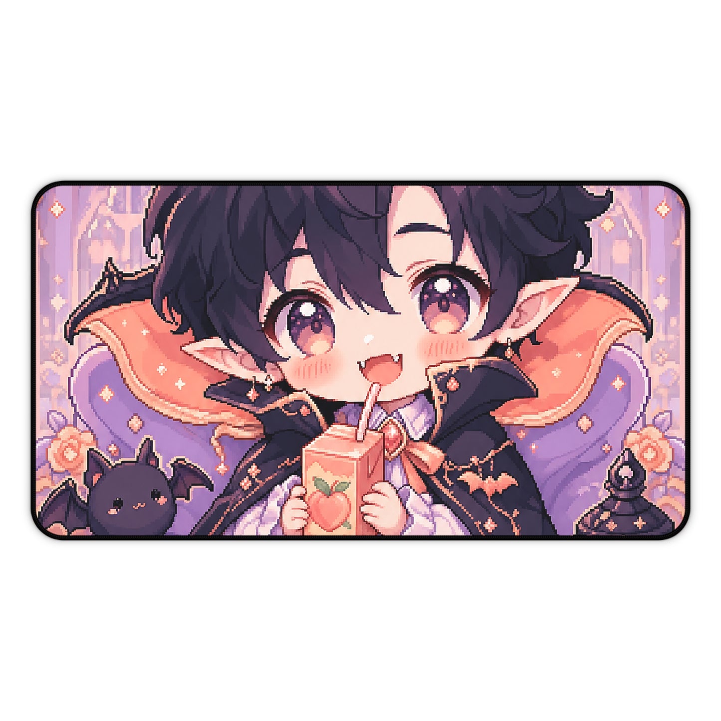 Chibi Vampire With Juice Box - Kawaii Gaming Gaming Desk Mat