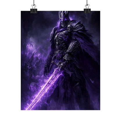 Death Knight With Glowing Sword - Dark Fantasy Art Print (Matte Poster)