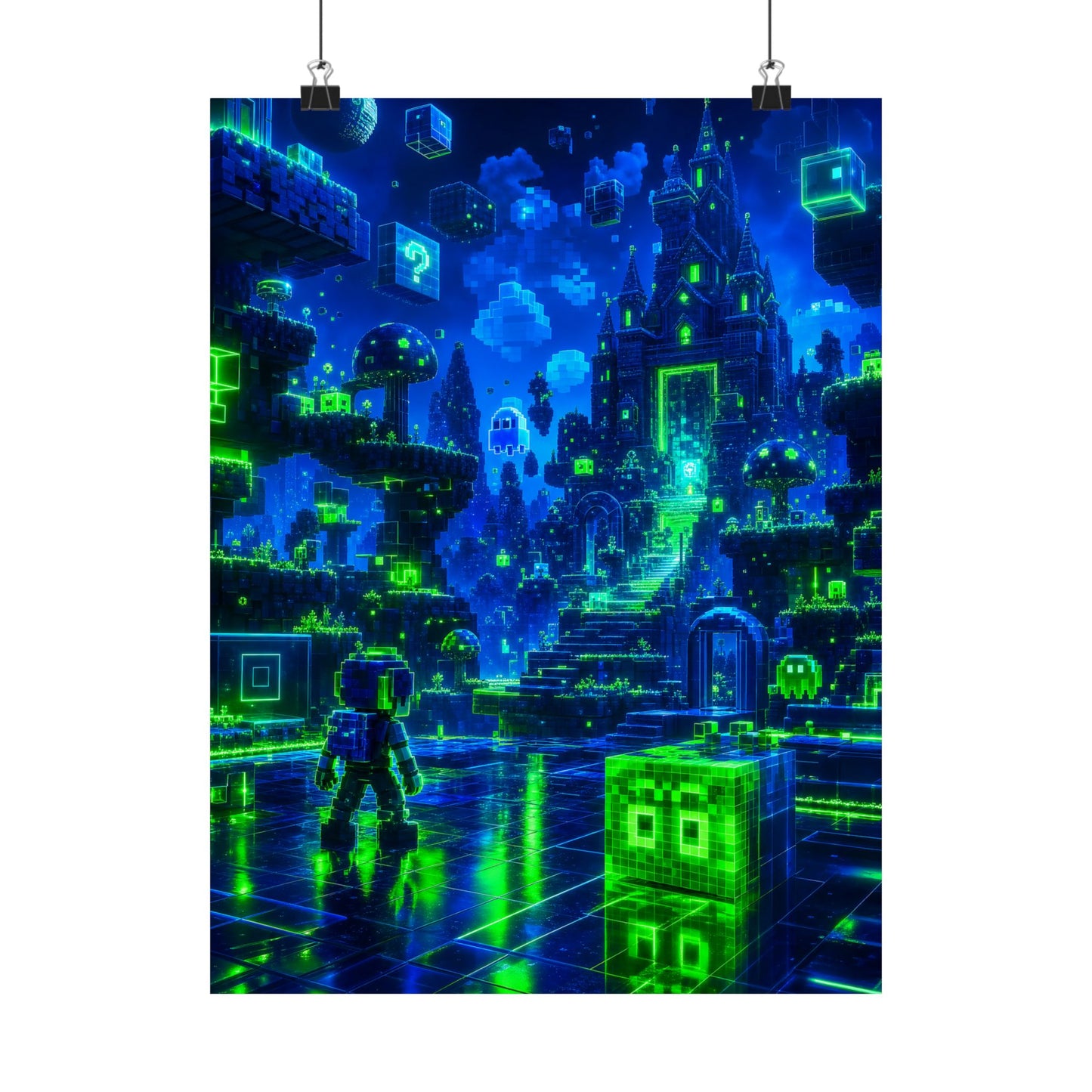 Retro Game World Coming To Life - Gaming Culture Art Print (Matte Poster)