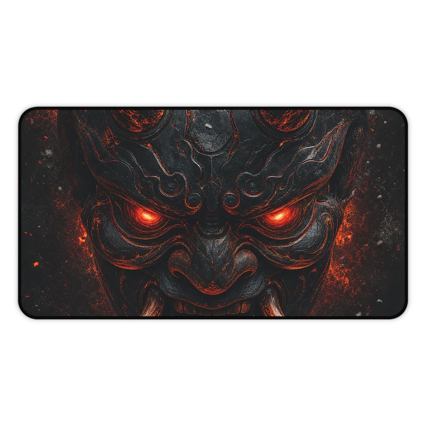 Oni Mask With Glowing Red Eyes - Sudoni Brand Gaming Desk Mat