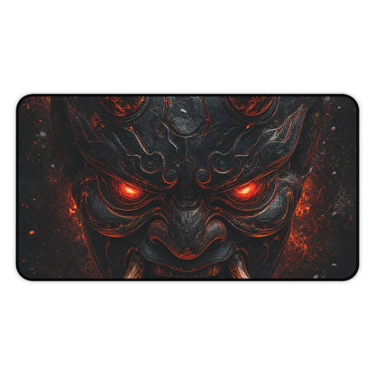 Oni Mask With Glowing Red Eyes - Sudoni Brand Gaming Desk Mat