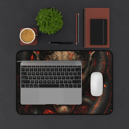 Oni Mask With Snake Coiled Around It - Sudoni Brand Gaming Desk Mat