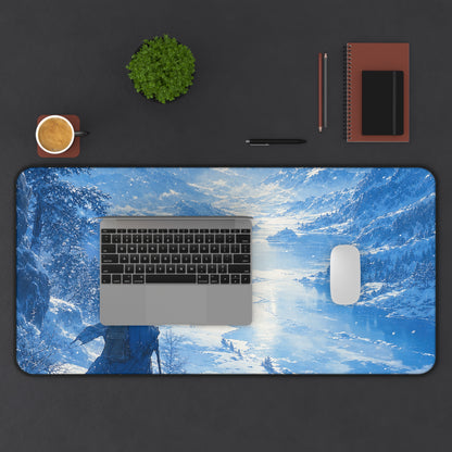 Winter Landscape With Lone Traveler - Anime Manga Gaming Desk Mat