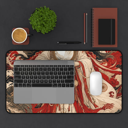 Amaterasu Sun Goddess With Mirror - Japanese Mythology Gaming Desk Mat