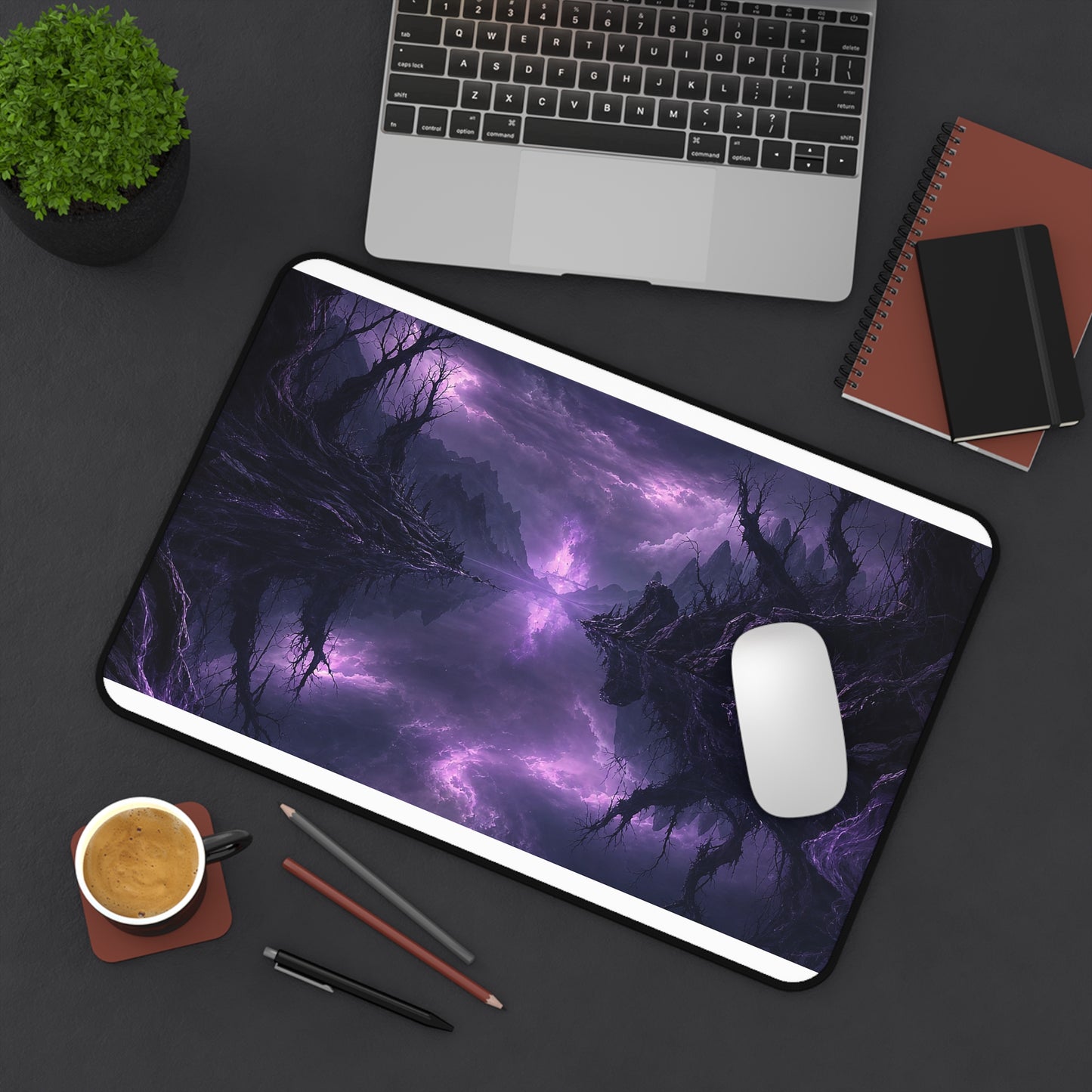 Cursed Mirror Lake - Dark Fantasy Gaming Desk Mat