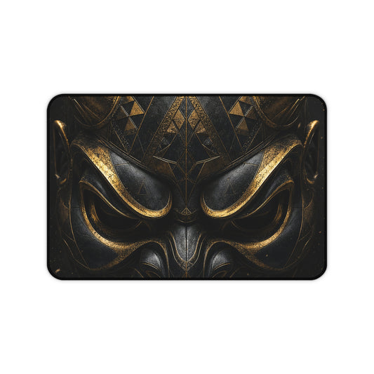 Oni Mask With Geometric Patterns - Sudoni Brand Gaming Desk Mat