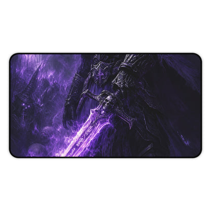 Death Knight With Glowing Sword - Dark Fantasy Gaming Desk Mat