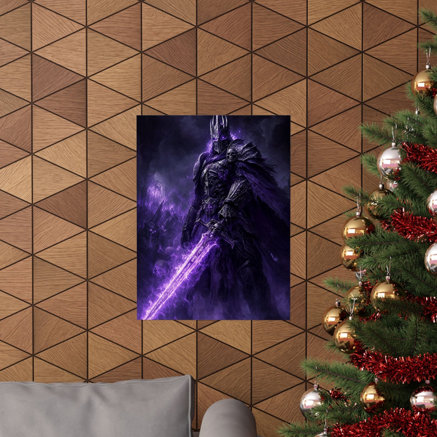 Death Knight With Glowing Sword - Dark Fantasy Art Print (Matte Poster)