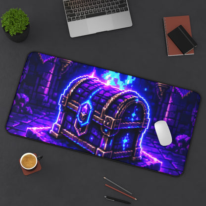 Loot Chest Glowing In Dungeon - Gaming Culture Gaming Desk Mat