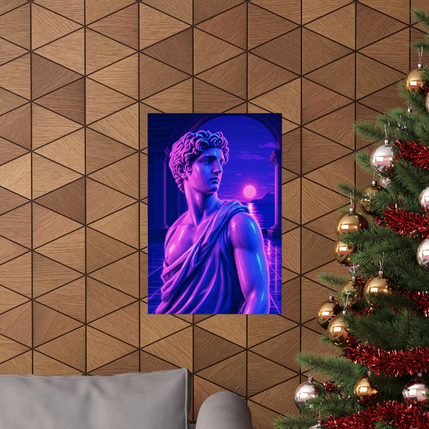 Vaporwave Greek Statue - Gaming Culture Art Print (Matte Poster)