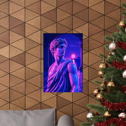 Vaporwave Greek Statue - Gaming Culture Art Print (Matte Poster)