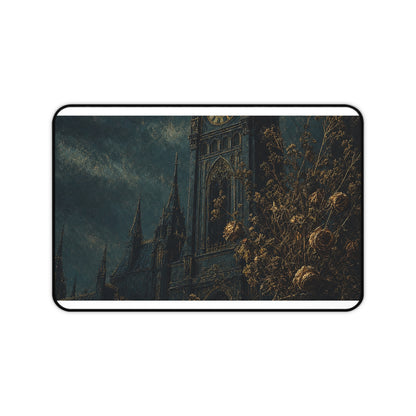 Clock Tower At Midnight - Dark Academia Gaming Desk Mat